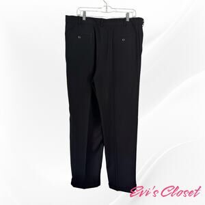 Claiborne Men's Black Dress Pants 38x32. Pleated Front And Cuffs Belt Loops